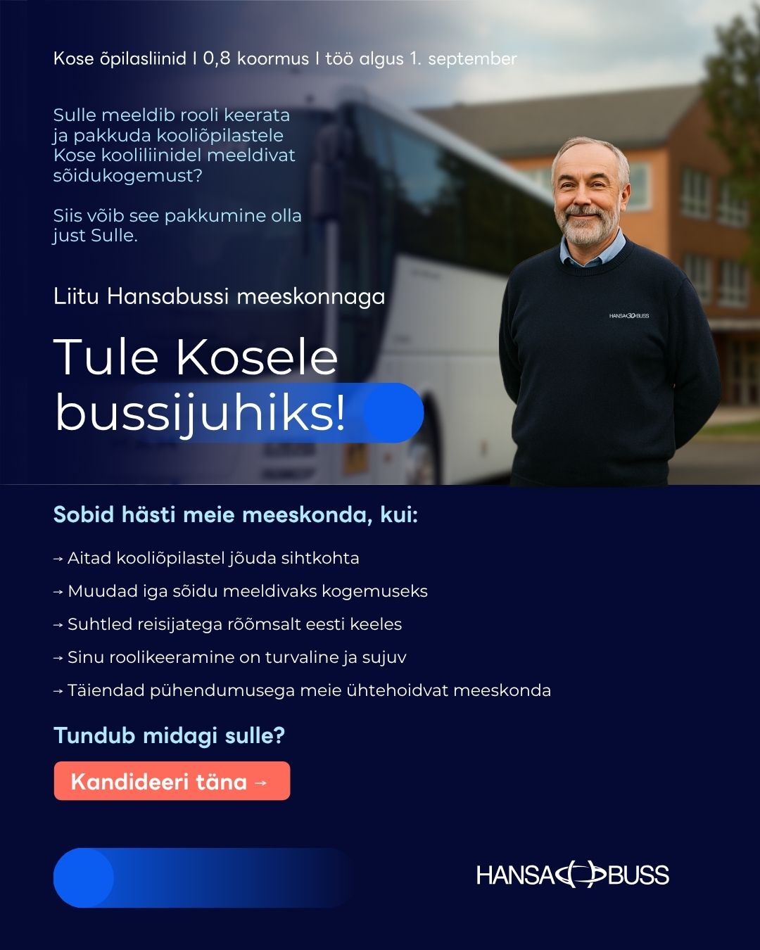 kose kooliliinide bussijuht hansabuss